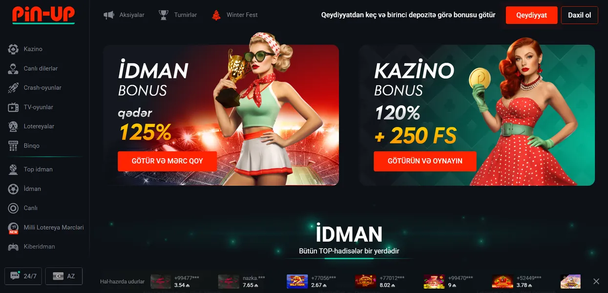 Pin Up girişi və yeni İstifadəçilər